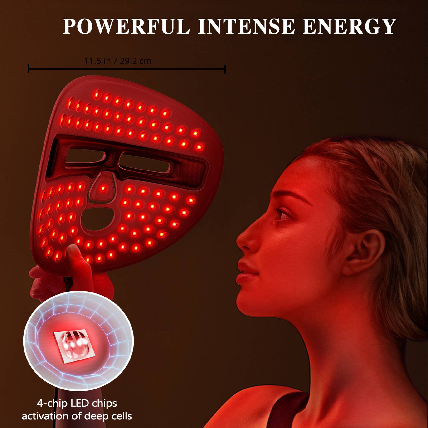 Skinovia LED Face Mask in use