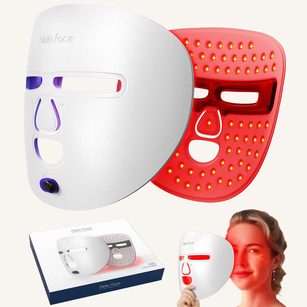 Skinovia LED Light Therapy Face Mask on ivory background